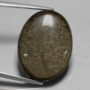 Obsidiana amarelo natural 25,01ct, corte oval, opaco