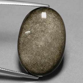 Obsidiana amarelo natural 24,01ct, corte oval, opaco