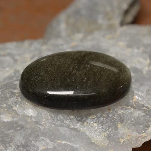 Obsidiana preto natural 26,24ct, corte oval, opaco