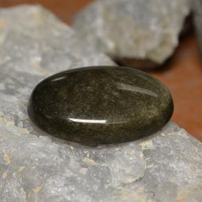 Obsidiana preto natural 26,69ct, corte oval, opaco