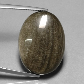 Obsidiana amarelo natural 16,44ct, corte oval, opaco