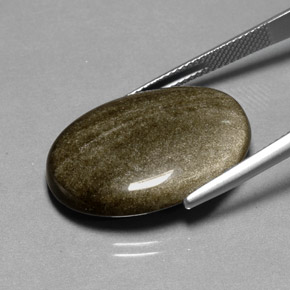Obsidiana amarelo natural 16,44ct, corte oval, opaco