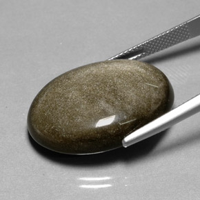 Obsidiana Brilho Dourado Natural 22.53ct, Corte Oval, Opaco
