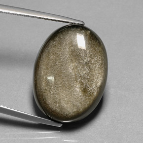 Obsidiana amarelo natural 20,50ct, corte oval, opaco