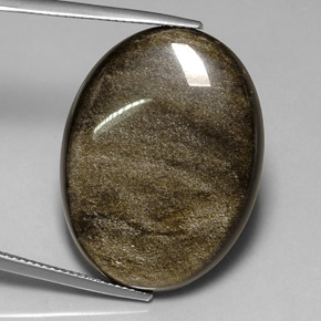 Obsidiana preto natural 26,13ct, corte oval, opaco