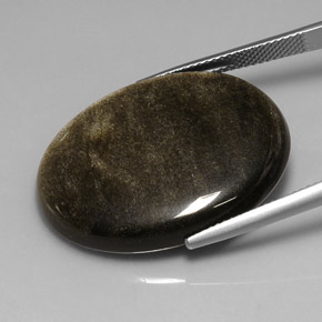 Obsidiana preto natural 26,13ct, corte oval, opaco