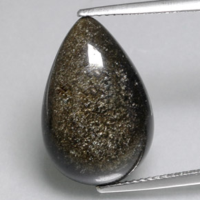 Obsidiana amarelo natural 8,26ct, formato de pêra, opaco