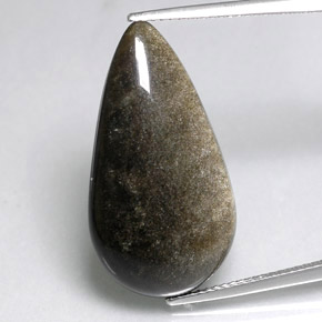 Obsidiana amarelo natural 12,96ct, formato de pêra, opaco