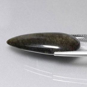 Obsidiana amarelo natural 12,96ct, formato de pêra, opaco