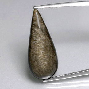 Obsidiana amarelo natural 10,83ct, formato de pêra, opaco