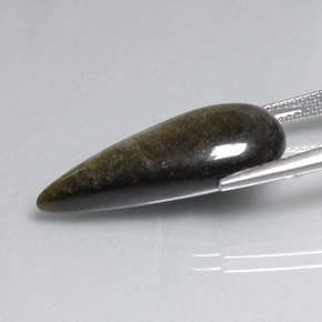 Obsidiana amarelo natural 10,83ct, formato de pêra, opaco