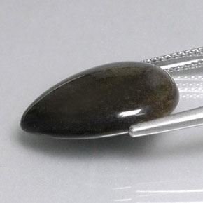 Obsidiana preto natural 8,74ct, formato de pêra, opaco