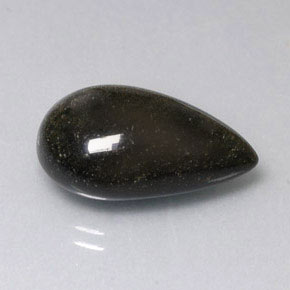 Obsidiana amarelo natural 11,16ct, formato de pêra, opaco