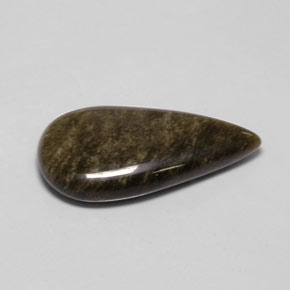 Obsidiana amarelo natural 7,72ct, formato de pêra, opaco