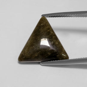 Obsidiana amarelo natural 6,22ct, trillion, opaco