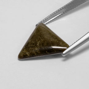 Obsidiana amarelo natural 6,22ct, trillion, opaco