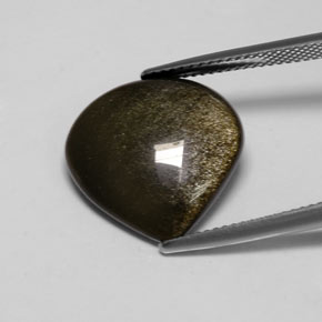 Obsidiana amarelo natural 7,13ct, formato de pêra, opaco