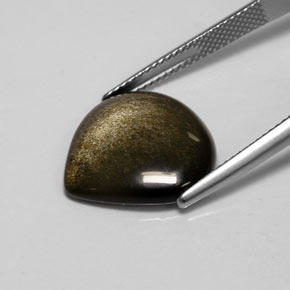 Obsidiana amarelo natural 7,13ct, formato de pêra, opaco