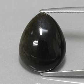 Obsidiana amarelo natural 5,30ct, formato de pêra, opaco