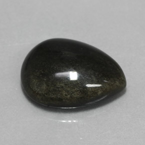 Obsidiana amarelo natural 5,30ct, formato de pêra, opaco