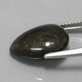 Obsidiana amarelo natural 5,30ct, formato de pêra, opaco