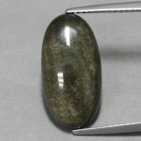 Obsidiana amarelo natural 4,73ct, corte oval, opaco