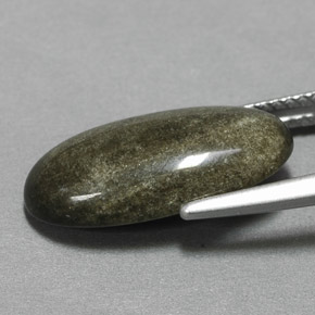 Obsidiana amarelo natural 4,73ct, corte oval, opaco