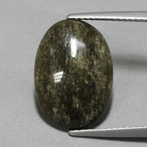 Obsidiana amarelo natural 4,72ct, corte oval, opaco