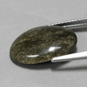 Obsidiana amarelo natural 4,72ct, corte oval, opaco