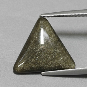 Obsidiana amarelo natural 3,29ct, trillion, opaco