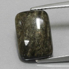 Obsidiana Brilho Dourado Natural 3.85ct, baguete, Opaco