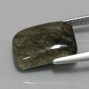 Obsidiana Brilho Dourado Natural 3.85ct, baguete, Opaco