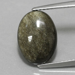 Obsidiana amarelo natural 3,01ct, corte oval, opaco