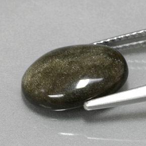 Obsidiana amarelo natural 3,01ct, corte oval, opaco