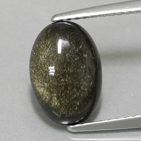 Obsidiana amarelo natural 2,56ct, corte oval, opaco