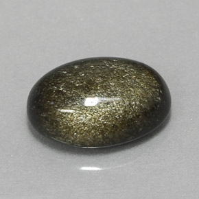 Obsidiana amarelo natural 2,56ct, corte oval, opaco