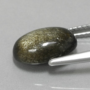 Obsidiana amarelo natural 2,56ct, corte oval, opaco