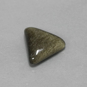 Obsidiana amarelo natural 1,67ct, trillion, opaco
