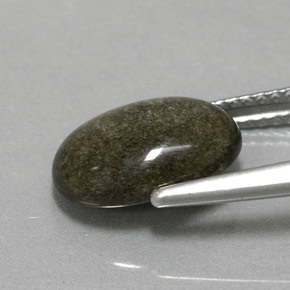 Obsidiana Brilho Dourado Natural 2.30ct, Corte Oval, Opaco