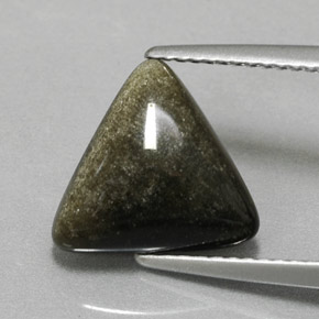 Obsidiana Brilho Dourado Natural 2.99ct, Trilhão, Opaco