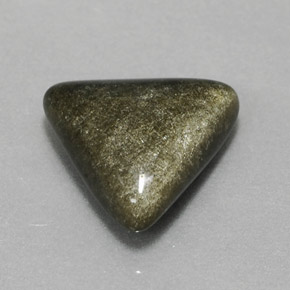 Obsidiana Brilho Dourado Natural 2.99ct, Trilhão, Opaco