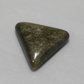 Obsidiana amarelo natural 4,05ct, trillion, opaco