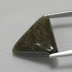 Obsidiana amarelo natural 4,05ct, trillion, opaco