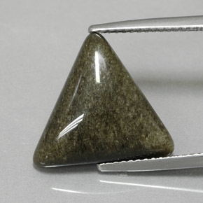 Obsidiana amarelo natural 6,16ct, trillion, opaco