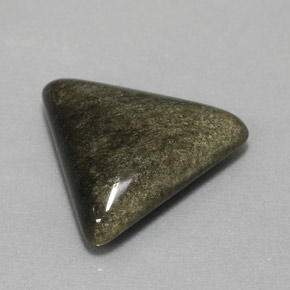 Obsidiana amarelo natural 6,16ct, trillion, opaco