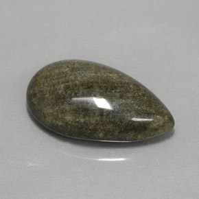 Obsidiana ouro natural 6,42ct, formato de pêra, opaco
