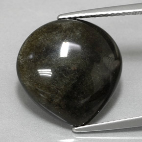 Obsidiana amarelo natural 8,58ct, formato de pêra, opaco