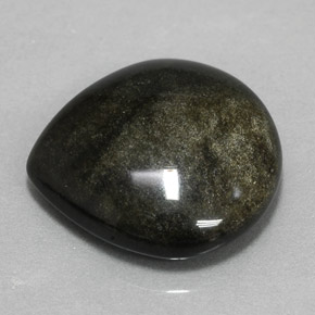 Obsidiana amarelo natural 8,58ct, formato de pêra, opaco