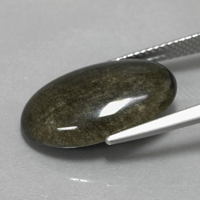 Obsidiana Brilho Dourado Natural 7.22ct, Corte Oval, Opaco