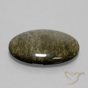 Obsidiana Preto com brilho dourado Natural 41.01ct, oval, Opaco